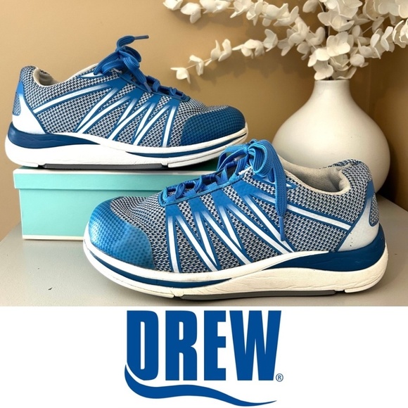 DREW Balance Women’s Orthotics Sneakers Size 8 X-Wide Blue - Picture 1 of 16
